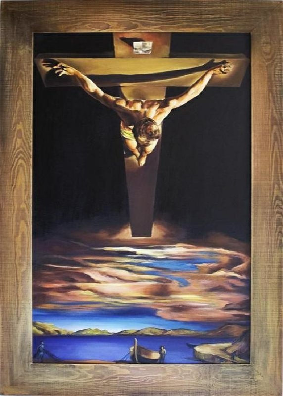 SALVADOR DALI KRUZIFIX II ÖLBILD BILD BILDER GEMÄLDE ÖLGEMÄLDE MIT RAHMEN