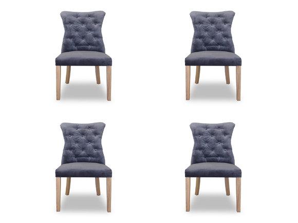4x Stühle Stuhl Polster Design Chesterfield Garnitur Sessel Komplett Set Ashley