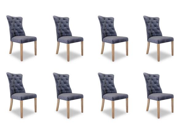 8x Stühle Stuhl Polster Design Chesterfield Garnitur Sessel Komplett Set Ashley