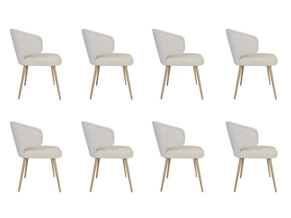 8x Stühle Stuhl Polster Design Lounge Club Sitz Lehn Garnitur Sessel Barca