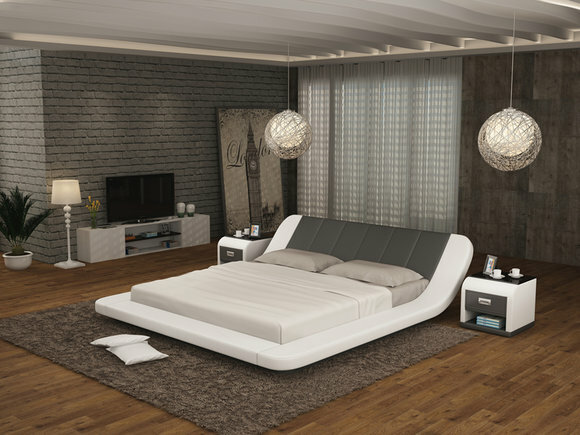 Leder Bett Design Polster Betten Luxus Doppel Modernes Ehe 140/160/180 LB8826