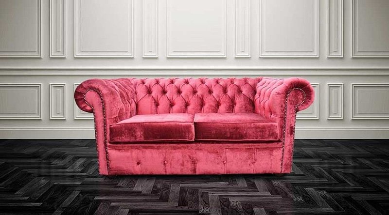Chesterfield Design Luxus Polster Sofa Couch Sitz Garnitur Leder Textil