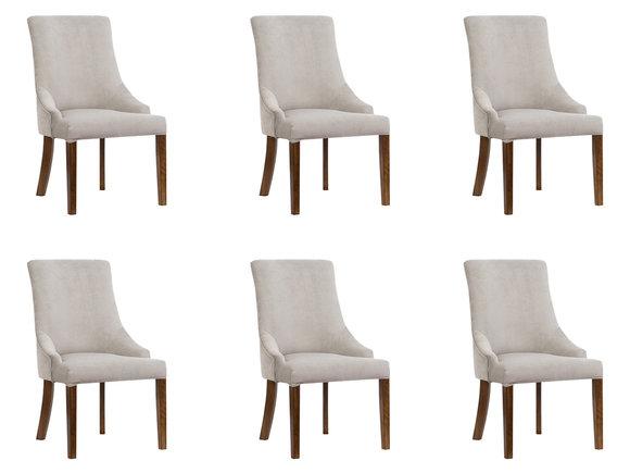 6x Designer Polster Stuhl Set Garnitur Stühle Komplett Lehn Sitz Lounge Club Neu