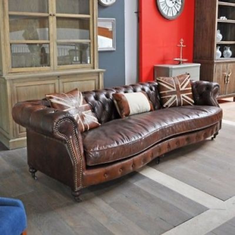 XXL Big Sofa Couch Chesterfield 245cm Polster Sofas 4 Sitzer Leder Textil