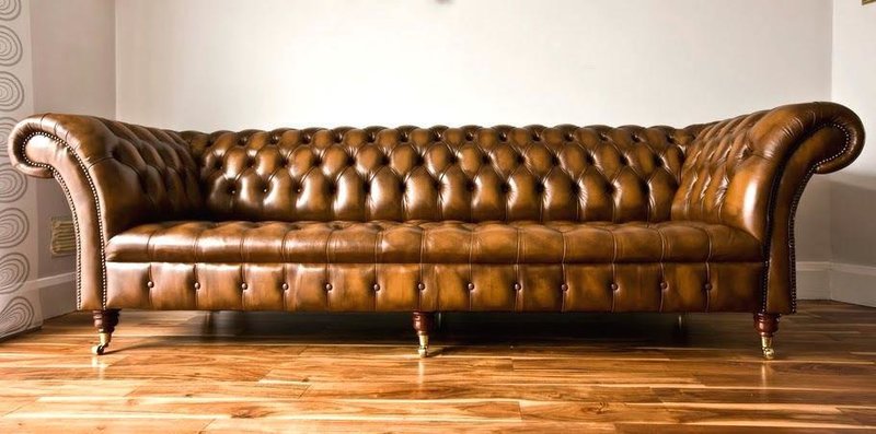 XXL Big Sofa Couch Chesterfield 245cm Polster Sofas 4 Sitzer Leder