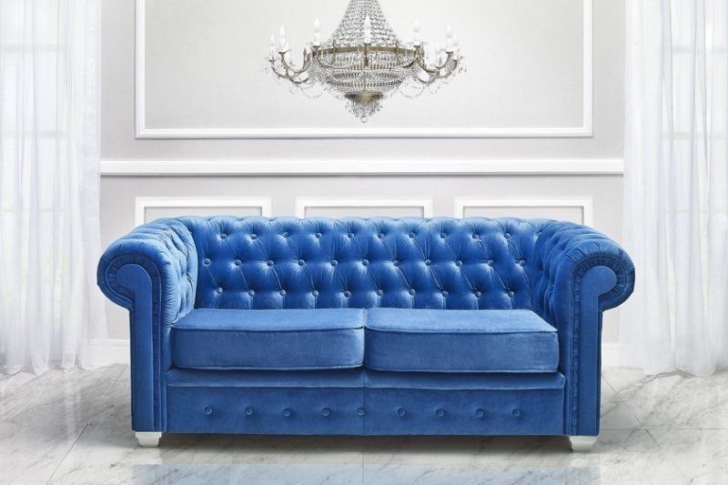 Chesterfield Design Luxus Polster Sofa Couch Sitz Garnitur Leder Textil