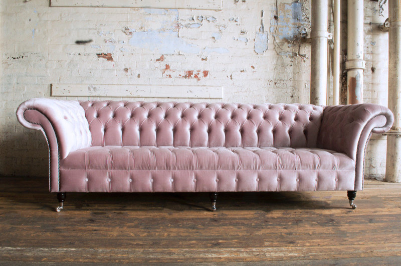XXL Big Sofa Couch Chesterfield 245cm Polster Sofas 4 Sitzer Leder Textil