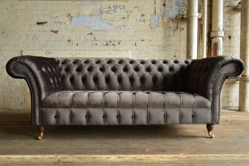 Chesterfield Design Luxus Polster Sofa Couch Sitz Garnitur Leder Neu