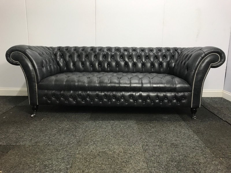 Chesterfield Vintage Echtleder Luxus Sofa Original Couch Sitz Polster