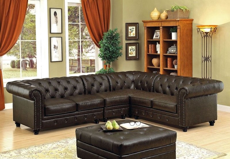 Chesterfield Ecksofa Sofa Couch Ledersofa Polster Eck Couch Garnitur