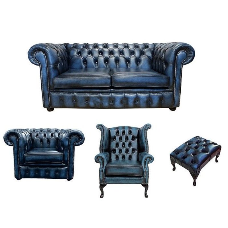 Sofagarnitur Chesterfield Design Set Polster Couch Garnituren Leder