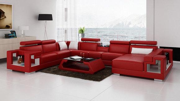Ledersofa Sofa Couch Wohnlandschaft Ecksofa Eck Garnitur Design Modern
