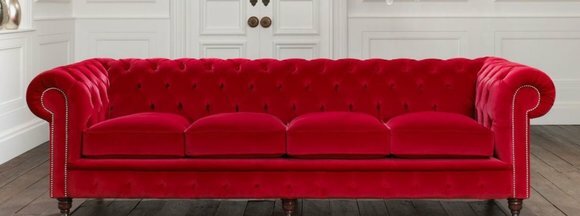 Chesterfield 4 Sitzer Big Sofa Couch Textil Samt Polster Sofas XXL Couchen