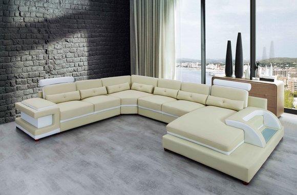 Ledersofa XXL Big Sofas Sofa Couch Couch Polster Ecksofa Wohnlandschaft