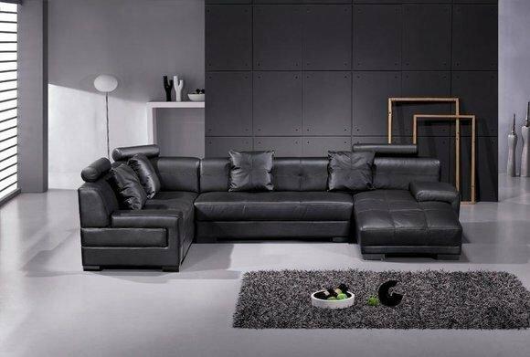 Ledersofa Couch Wohnlandschaft Ecksofa Eck Garnitur Design Modern