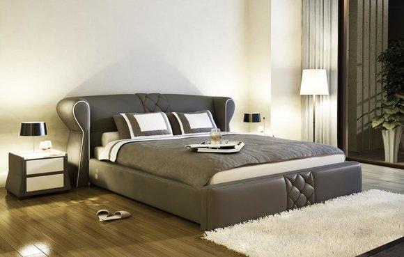 Leder Polster Bett Betten Hotel Klassisches Designer Doppel Ehe Schlafzimmer