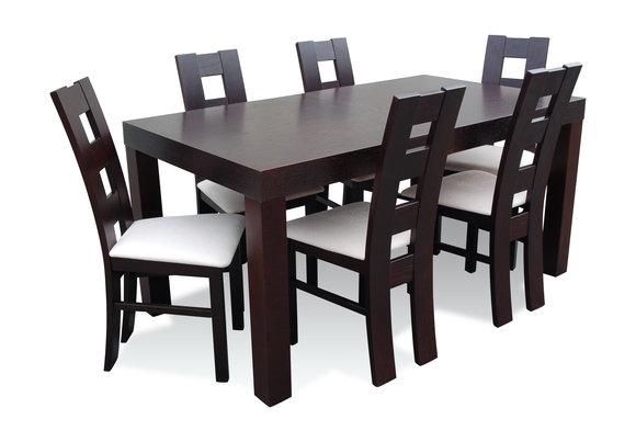 Designer Esstisch Gruppe Stuhl Tische Holz Tisch Büro Esszimmer + 6 Stühlen