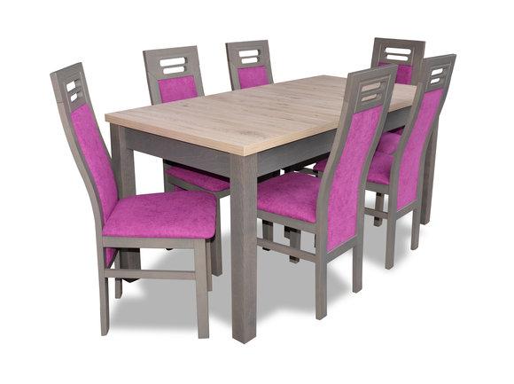 Moderne Esszimmer Holz Tisch Stuhl Garnitur Komplett Set 7 teiliges Set Stühle