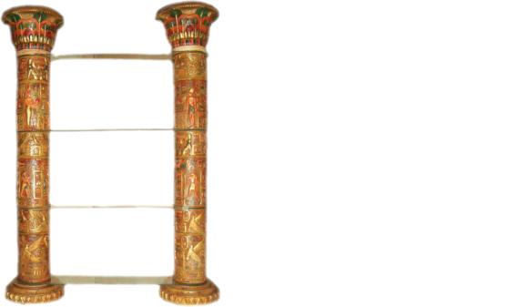 Regal Glas Vitrine Ägyptische Regale Vitrinen XXL Säulen 240cm Säule