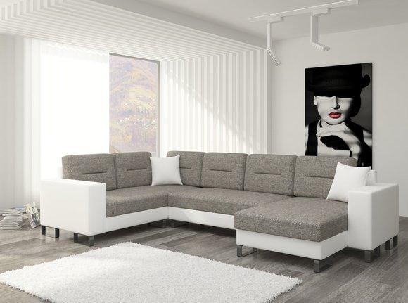 Wohnlandschaft Ecksofa Sofa Couch Polster Textil Eck Textil Stoff Garnitur