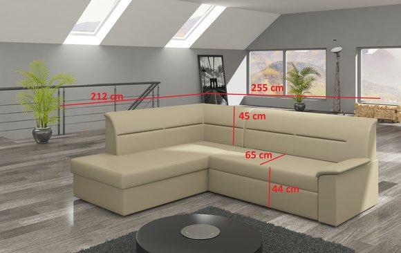 Design Ecksofa Elano L-form Bettfunktion Couch Leder Textil Sofas Neu