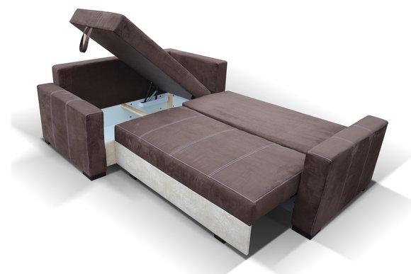 Design Schlafsofa Sofa Polster Wohnzimmer Ecksofa Couch Textl Stoff