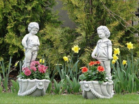 Figur Blumenkübel Pflanz Kübel Dekoration Figur Blumentöpfe Garten