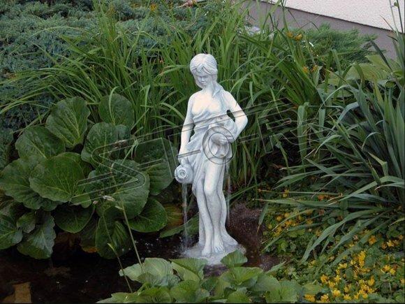 Gartenfigur "Frau Fontaine" 78cm Teichfigur Menschen Steinguss Gartendeko