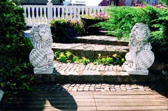 Garten Dekoration Löwe Statue Skulptur Figuren Skulpturen Designer Figur