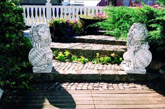 Garten Dekoration Löwe Statue Skulptur Figuren Skulpturen Designer Figur