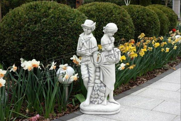 Paar 43cm Skulptur Design Figur Statue Garten Figuren Statuen Skulpturen
