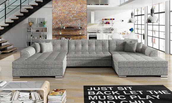 Design Ecksofa Schlafsofa Bettfunktion Couch Leder Polster Textil Sofas Neu 1070