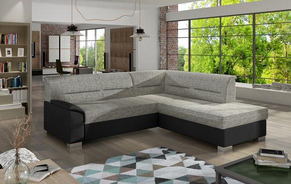 Design Ecksofa Schlafsofa Bettfunktion Couch Leder Textil Polster Sofas
