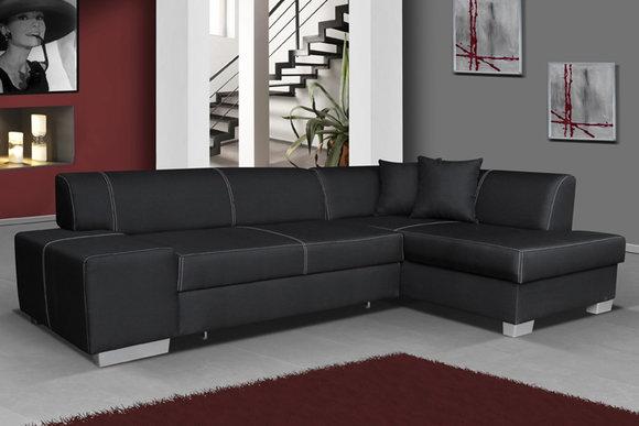 Design Ecksofa Schlafsofa Bettfunktion Couch Leder Textil Polster Sofas Neu