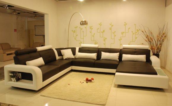 Ecksofa Polster Couch Sofa Wohnlandschaft Sitz Eck Garnitur Leder Textil