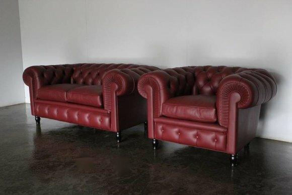 Chesterfield Couch Polster 2+1 Sitzer Polstermöbel Sofagarnitur