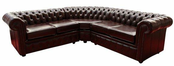 Hochwertige Chesterfield Leder Sofa Couch Polster Eck Garnitur Stoff