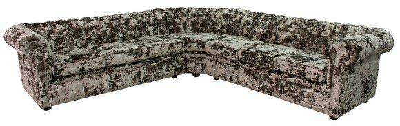 Chesterfield Designer Ecksofa Sofa Couch Polster Eck Garnitur Textil