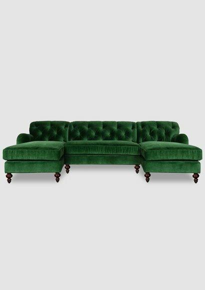 Wohnlandschaft Chesterfield Sofa U Form Couchen Polster Ecksofa