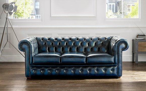 3 Sitzer Couch Textil Stoff Sofa wählbare Farbe Wohnzimmer Chesterfield