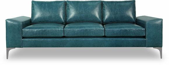 XXL Sofa 3 Sitzer Couch Wohnzimmer Polster Sitz Garnitur Leder Türkis