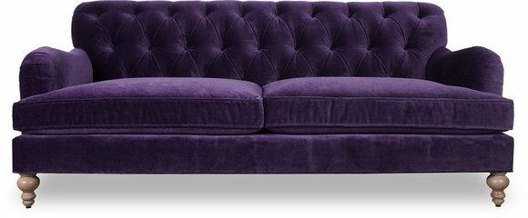 Design Sofa 3 Sitzer Lila Chesterfield Stoff Couch Sofa Polster Sofas Textil Neu