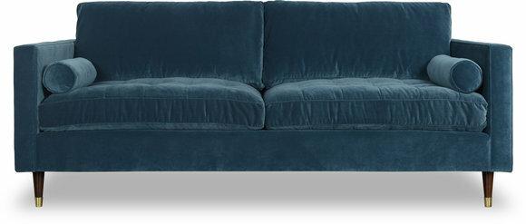 Design Blau Sofa 3 Sitzer Chesterfield Stoff Couch Sofa Polster Sofas