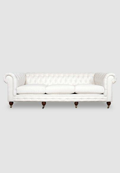 XXL Sofa 4 Sitzer Couch Chesterfield Polster Sitz Garnitur Leder Weiß