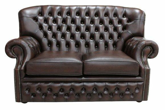 2 Sitzer Couch Polster Ohrensofa Chesterfield Leder Couchen Sofas
