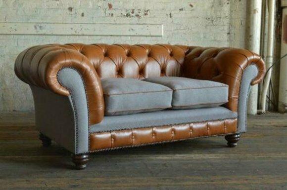 design Sofa 3 Sitzer Couch Chesterfield Polster Sitz Garnitur Leder