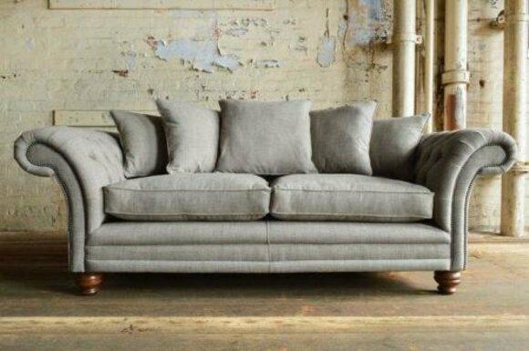 XXL Sofa 3 Sitzer Couch Chesterfield Polster Sitz Garnitur Leder