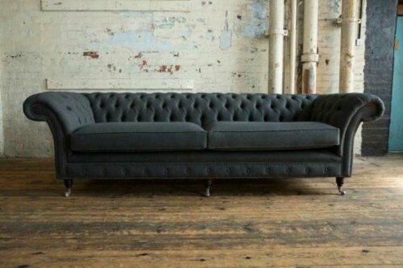 XXL Sofa 4 Sitzer Couch Chesterfield Polster Sitz Garnitur Leder Textil