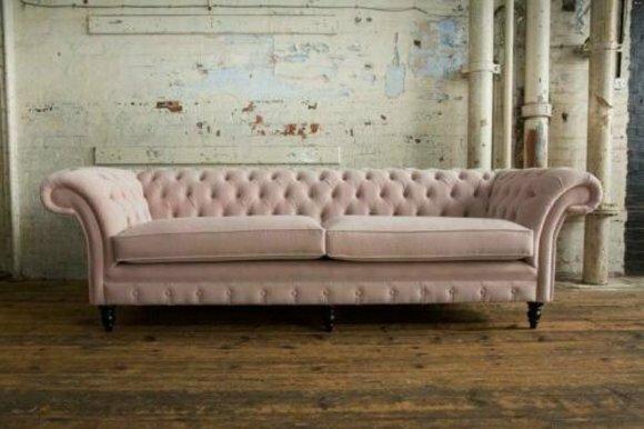 XXL Sofa 4 Sitzer Couch Chesterfield Polster Sitz Garnitur Leder Textil