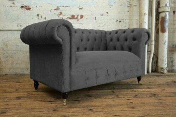 Sofas 2 Sitzer Couch Polster Sofa Stoff Chesterfield Couchen Garnitur